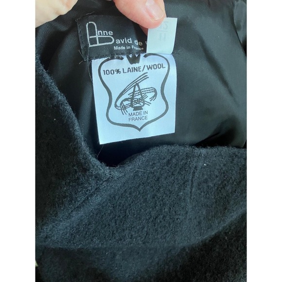 100% Wool Skirt Black Tulip Hem Made in France Size 11/12 - Picture 5 of 6